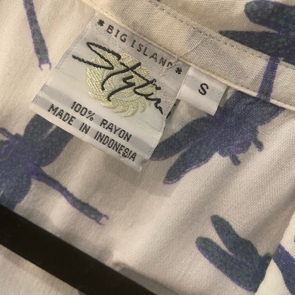 Big Island Size M Sleeveless Shell Button Dragonfly Print Collared Mini Dress - Picture 12 of 12